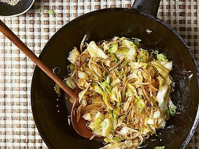 Japanese Wok Cabbage with Ginger Sauce