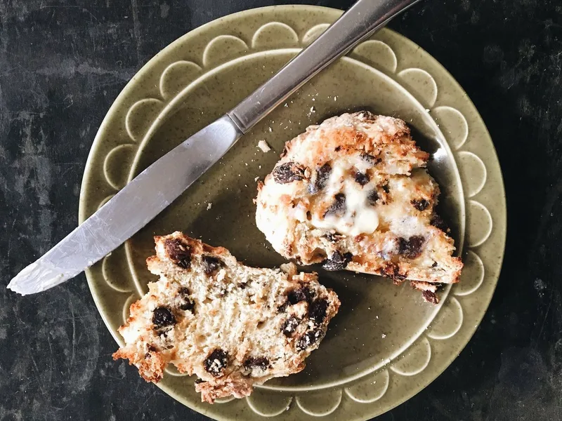 Traditional Irish Soda Bread with Currants and Caraway Seeds
