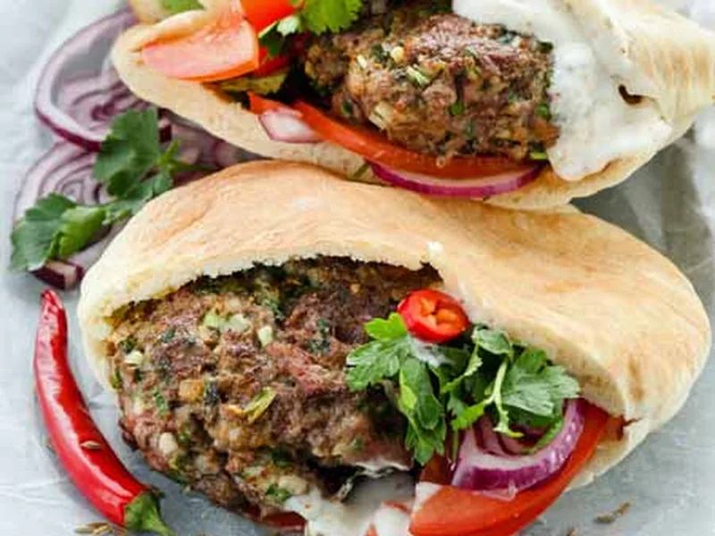 Mediterranean Herb-Crusted Lamb Burgers with Feta Tzatziki