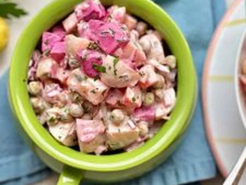 Chilled Potato Beet Salad with Creamy Dressing
