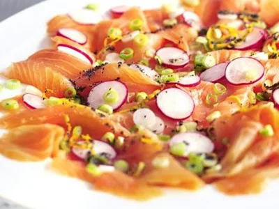 Marinated Smoked Salmon with Poppy Seeds