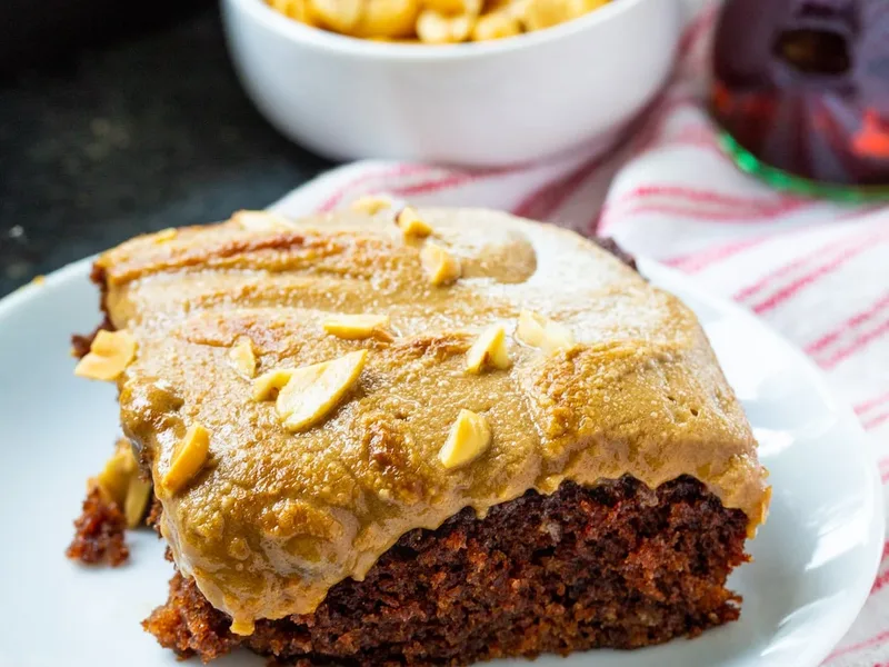 Coca-Cola Chocolate Cake with Broiled Peanut Butter Frosting