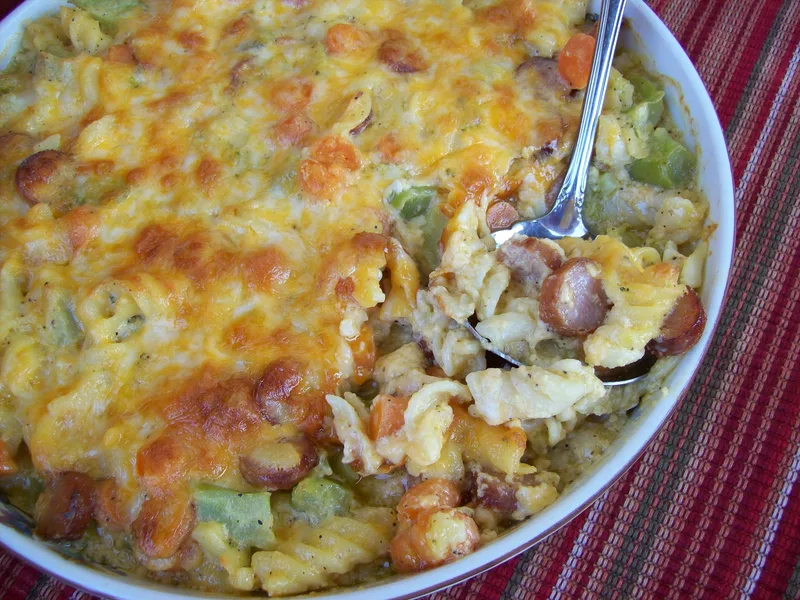 COMFY Broccoli Sausage Mac and Cheese Casserole