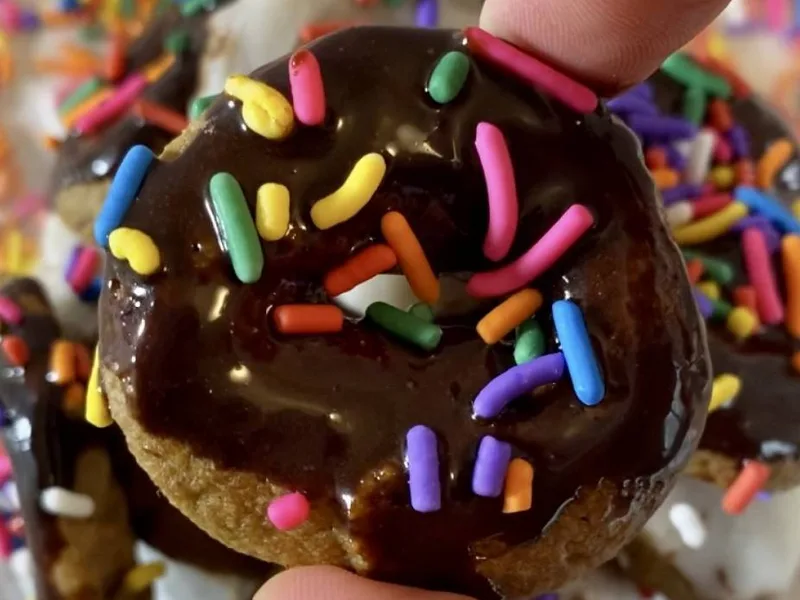 Healthier Baked Confetti Donut Cereal with Oat Flour