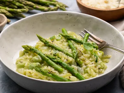 Garden Fresh Asparagus and Broad Bean Risotto