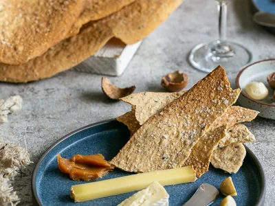 Spiced Lavosh Crackers with Toasted Seeds
