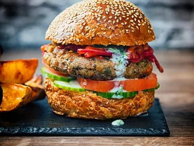 Indian Spicy Lamb Burgers with Pickled Onions