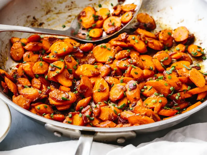 Sautéed Carrots with Bacon and Dijon Mustard Glaze