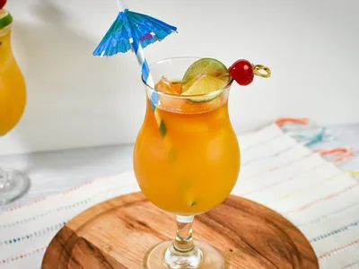 Classic Mai Tai Cocktail with Fresh Lime and Rums