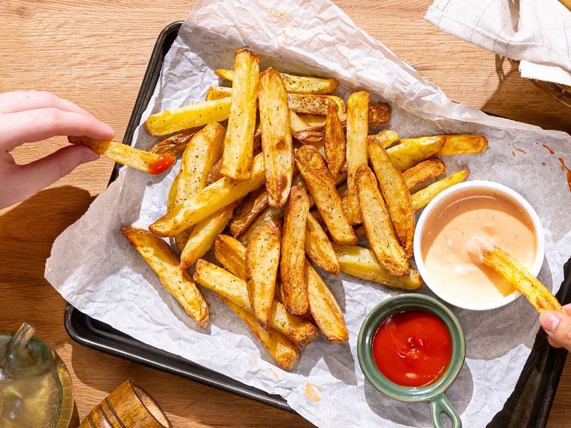 Air Fryer French Fries with Spicy Mayo Dip