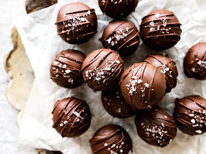 No-Bake Chocolate Brownie Protein Balls with Almond Butter