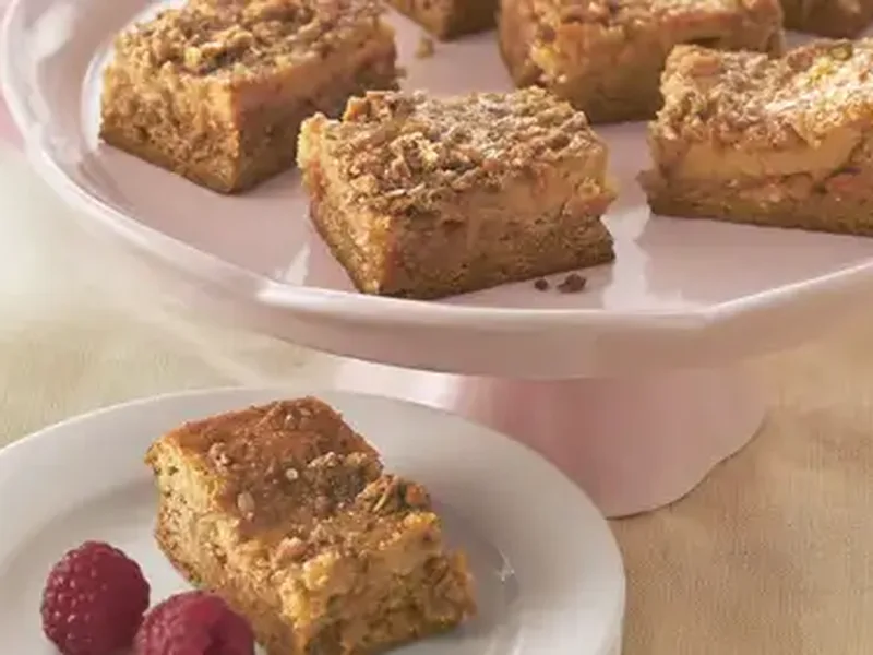 Peanut Butter Custard Bars with Cookie Dough Base