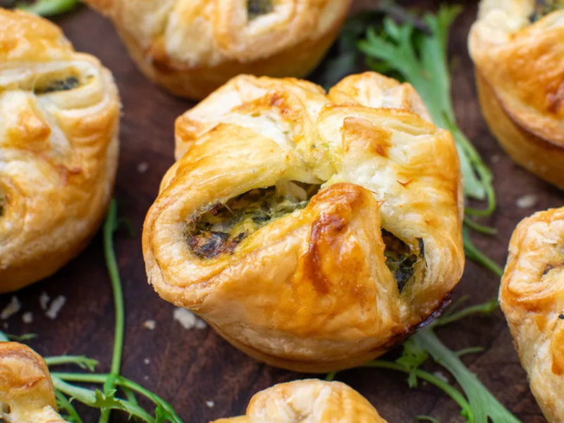 Spinach Sun-Dried Tomato Puff Pastry Cups