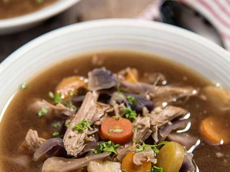 Turkey and Vegetable Soup with Homemade Stock