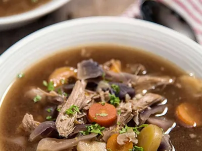 Turkey and Vegetable Soup with Homemade Stock