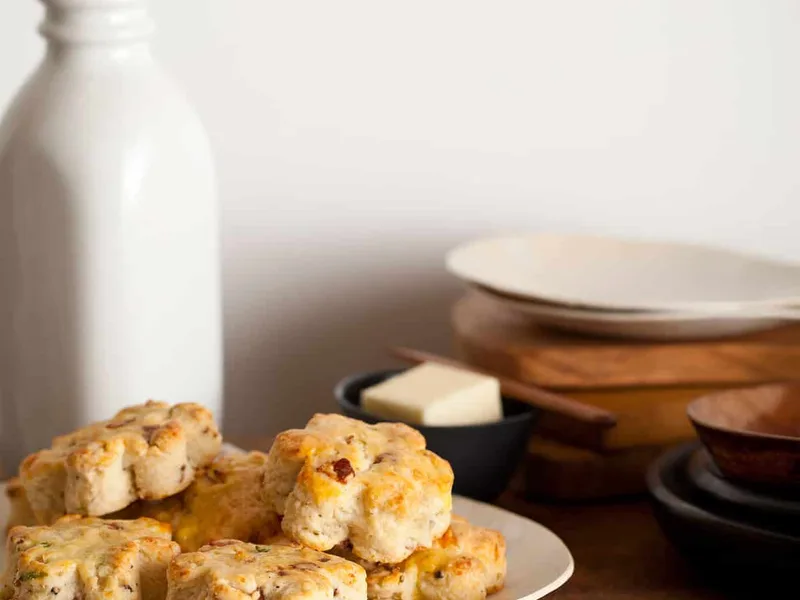 Savory Bacon Gruyere Green Onion Scones with Buttermilk