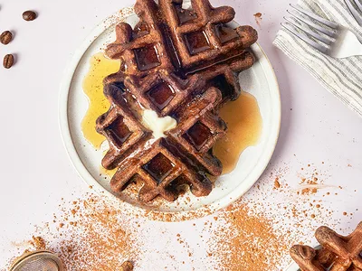 Protein-Packed Mocha Latte Shakeology Waffles