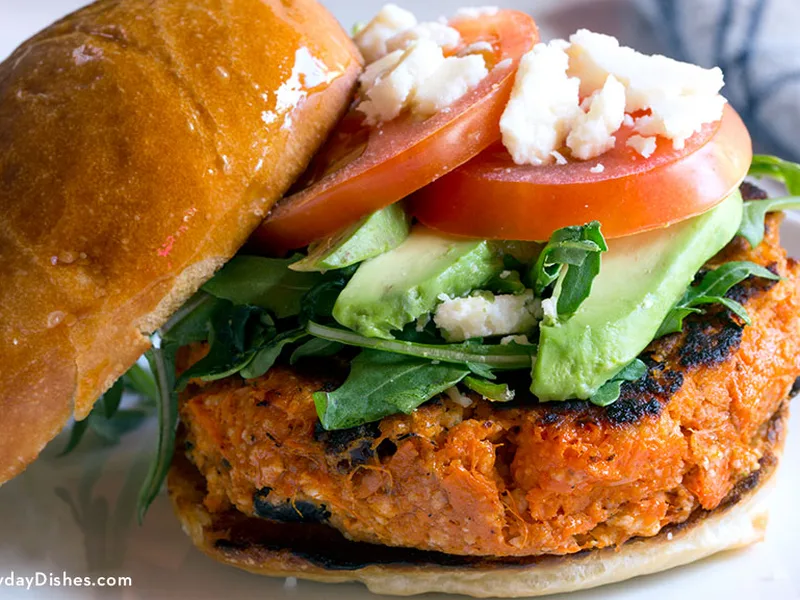 Sweet Potato Black Bean Burgers with Crispy Panko Coating