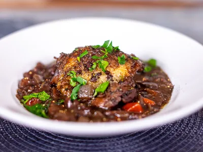 Dutch Oven Coq Au Vin with Bacon and Red Wine