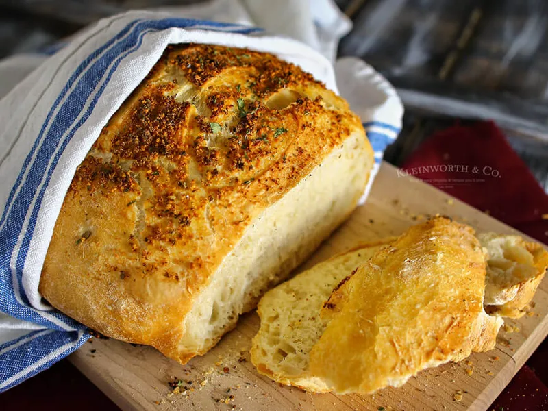 Crusty Italian Parmesan Herb Bread with Overnight Rise