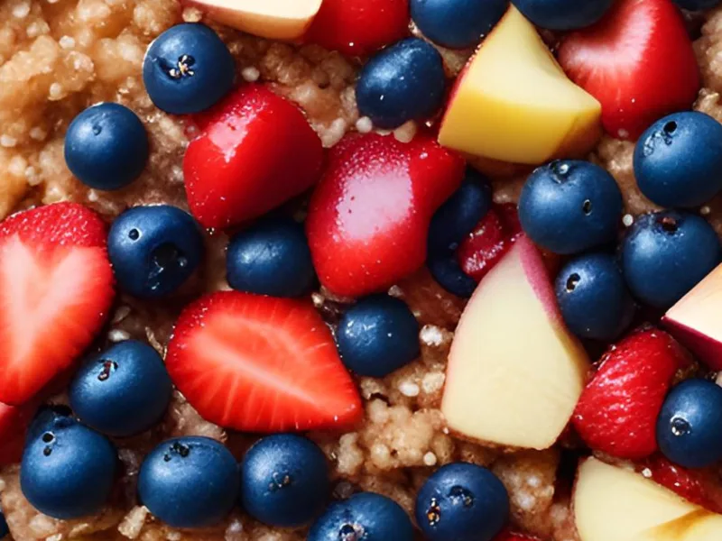 Warm Apple Berry Quinoa Bowl
