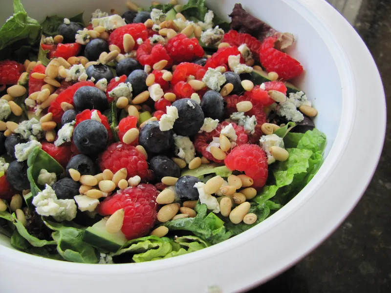 Garden Salad with Raspberry Poppy Seed Dressing