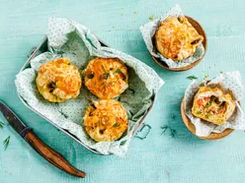 Puff Pastry Salmon Muffins with Asparagus