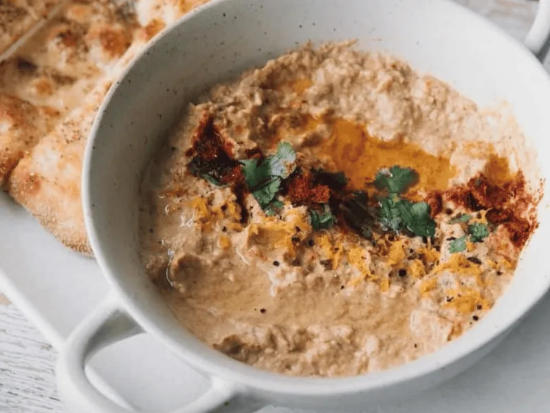 Air Fryer Baba Ganoush with Roasted Eggplant and Tahini