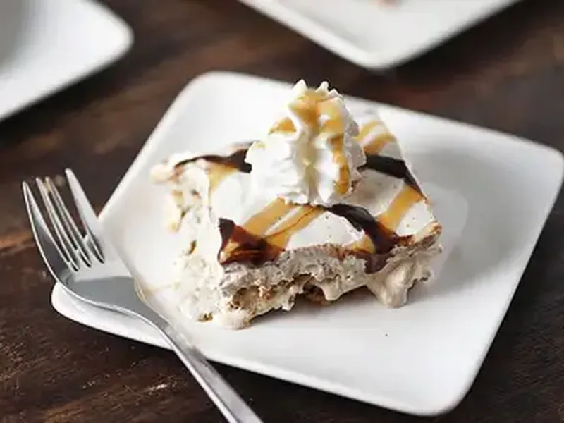 Layered Caramel Macchiato No-Bake Ice Box Cake