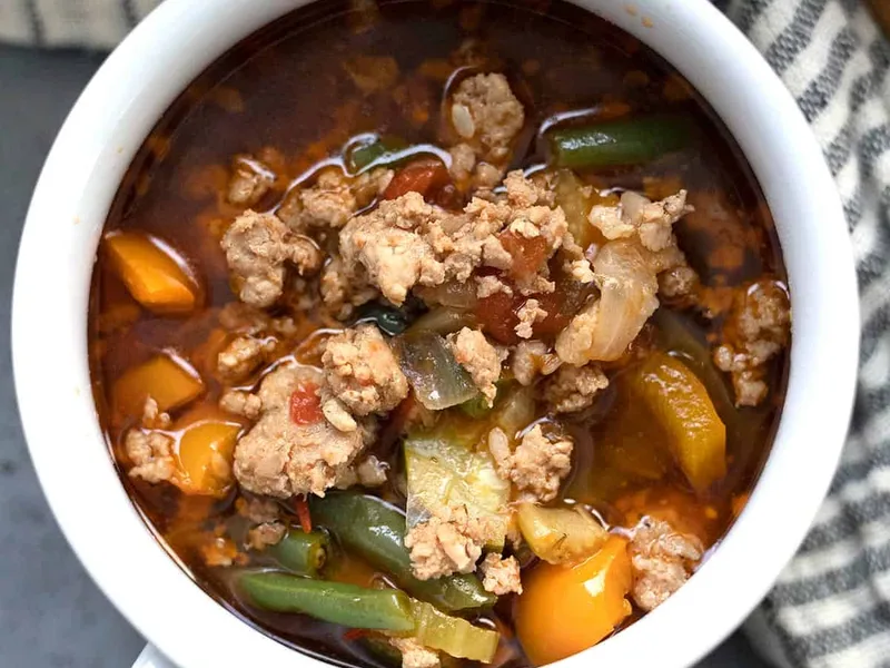 Italian Sausage Vegetable Soup with Parmesan Rind