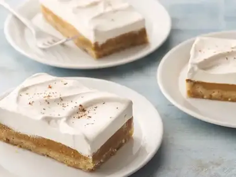 Easy Pumpkin Spice Bars with Chai Whipped Cream