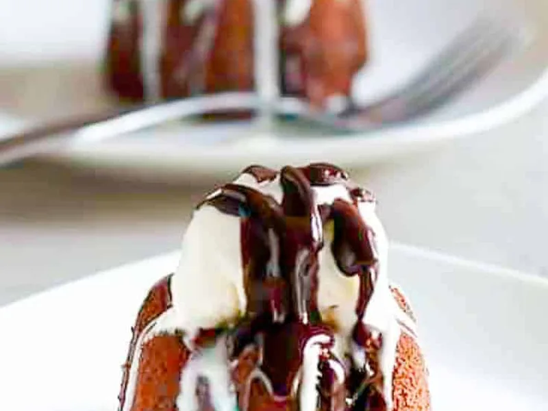 Applebee's Triple Chocolate Meltdown Lava Cake with Ice Cream