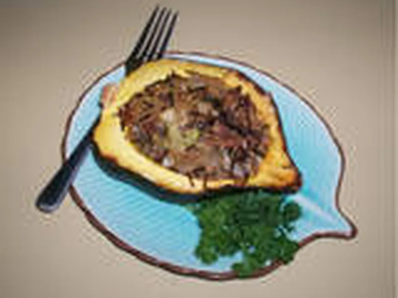 Roasted Acorn Squash With Wild Rice Pecan Stuffing