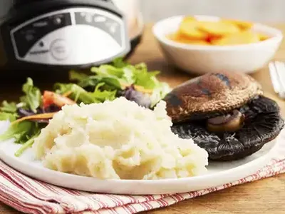 Slow Cooker Vegan Mashed Potatoes with Garlic and Onion