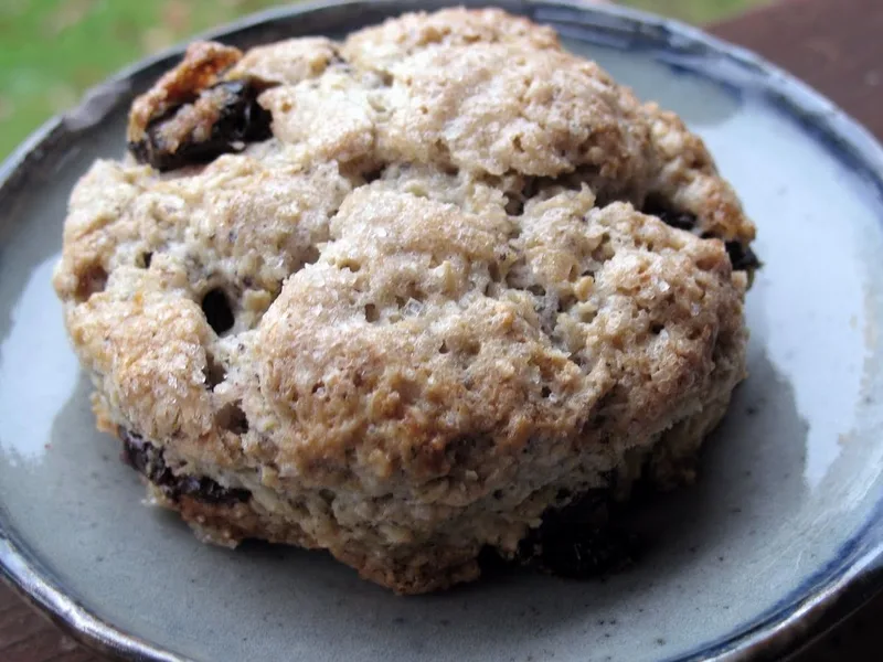 Oaty Cornmeal Scones with Sour Cherries - Old-Fashioned Style