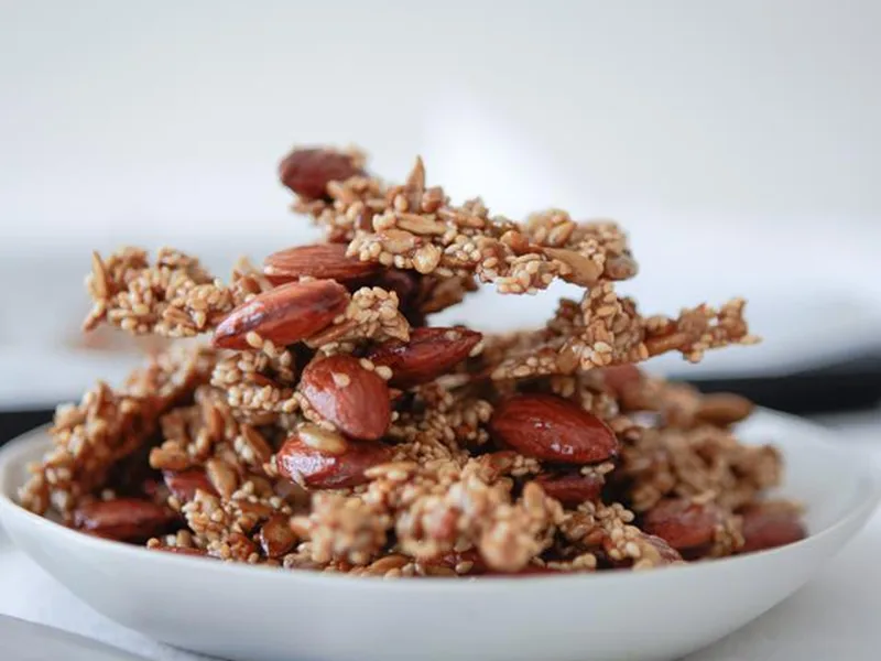Spicy Maple Nut and Seed Brittle with Cayenne and Cinnamon