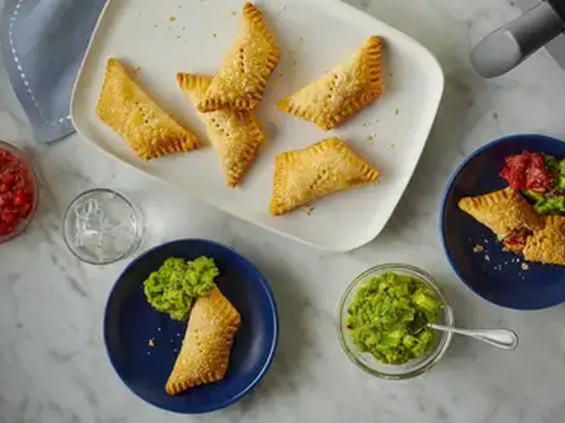 Air Fryer Mini Chicken Empanadas with Cheddar and Green Chiles