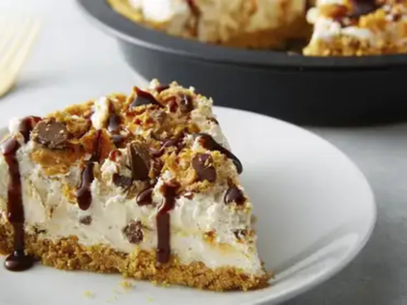 No-Bake Butterfinger Cheesecake with Graham Cracker Crust