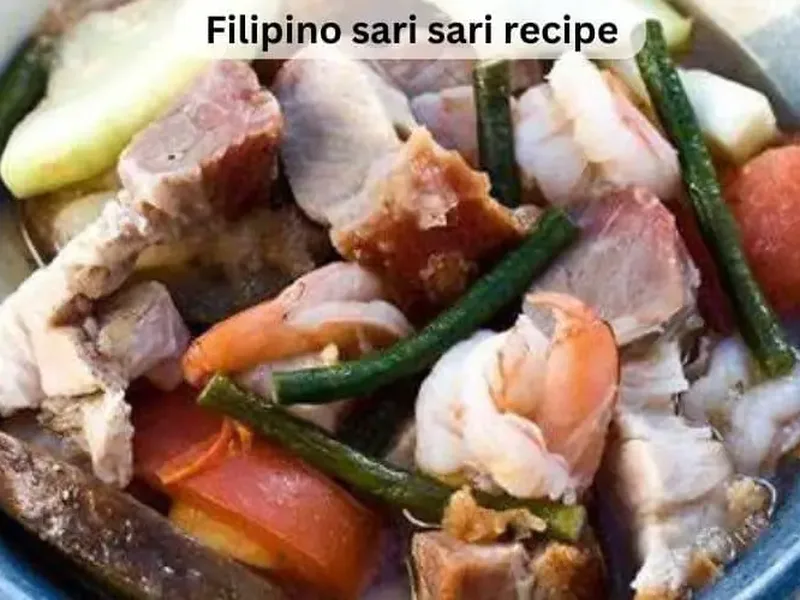 Filipino Sari Sari Mixed Vegetable Stew with Pork and Shrimp