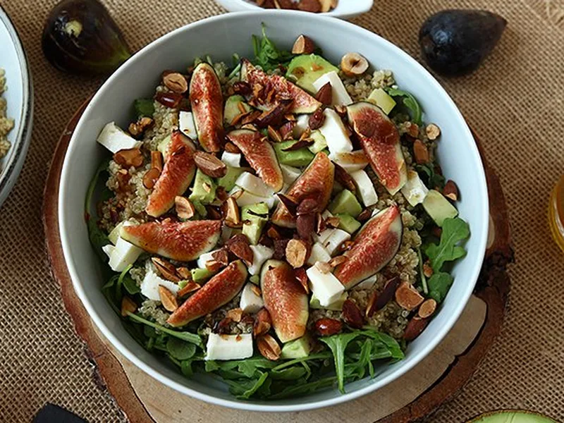 Sweet-Salty Fig Salad with Quinoa and Avocado