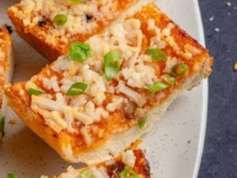 Vegan Gochujang Garlic Bread with Roasted Garlic and Melted Cheese