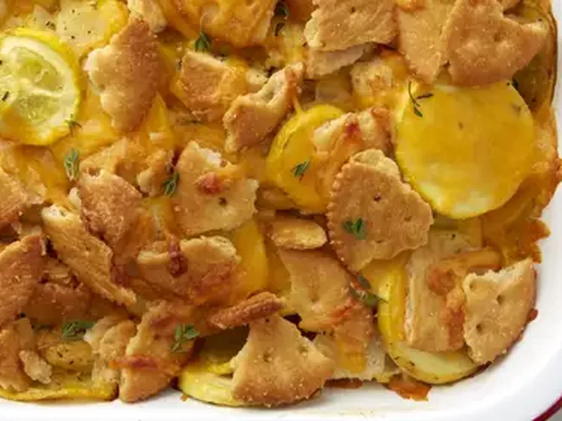 Cheddar Summer Squash Casserole with Fresh Thyme