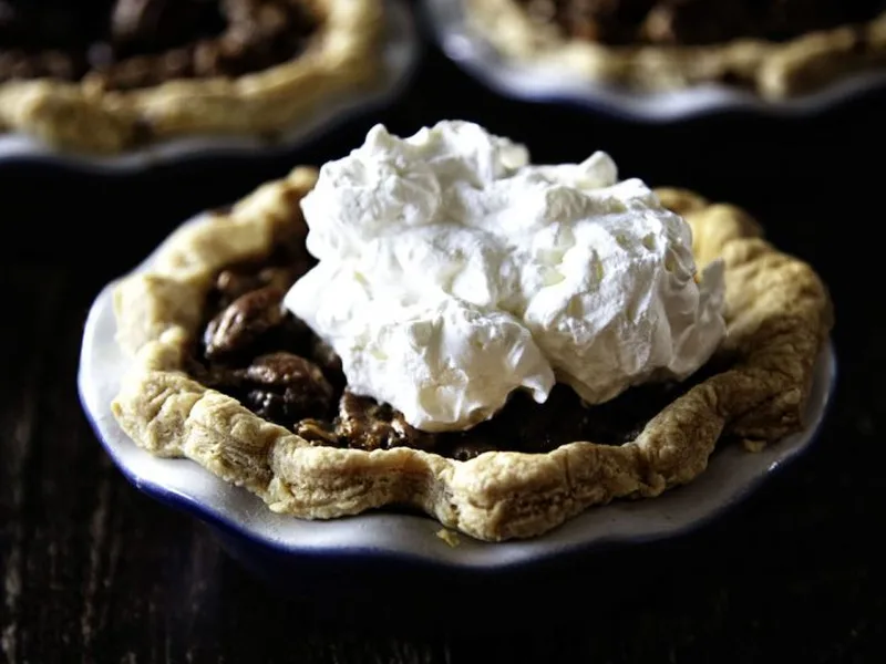 Mini Pecan Bourbon Pies with Golden Syrup