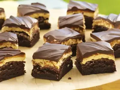 Peanut Butter Truffle Brownies with Chocolate Ganache