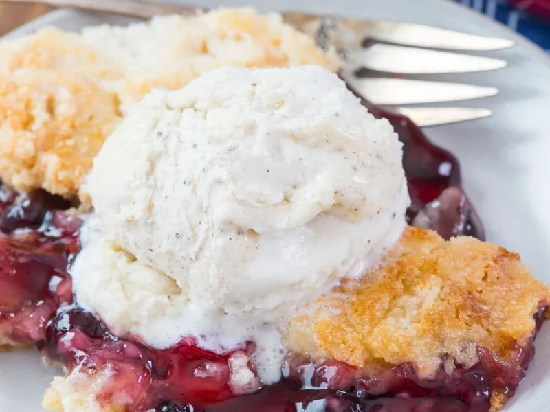 Cherry Berry Dump Cake with Almonds