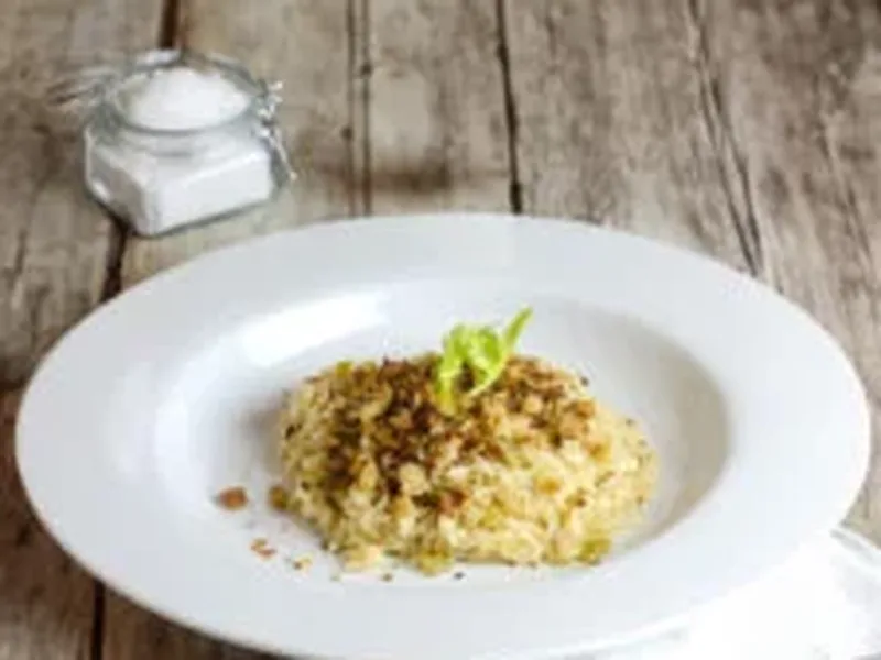 Italian Cauliflower Risotto with Crispy Pancetta Breadcrumbs