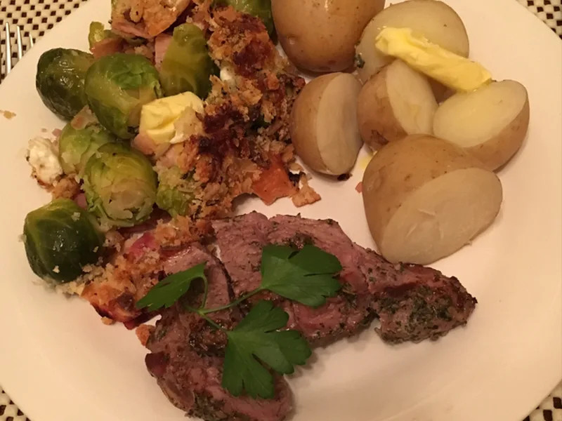 Easy Brussels Sprouts Au Gratin with Ham and Cheese