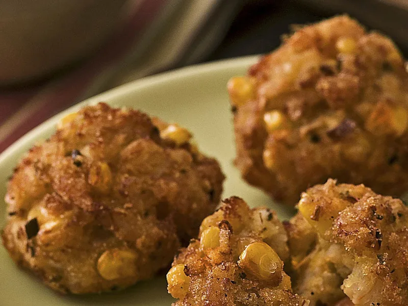 Crispy Crab and Shrimp Fritters with Creole Tomato Dressing