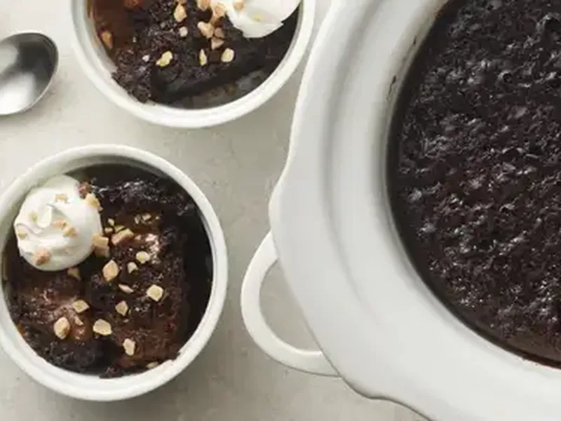 Slow Cooker Chocolate Butterscotch Lava Cake with Toffee