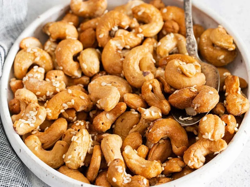 Maple Sesame Roasted Cashews - Sweet Crunchy Snack Recipe